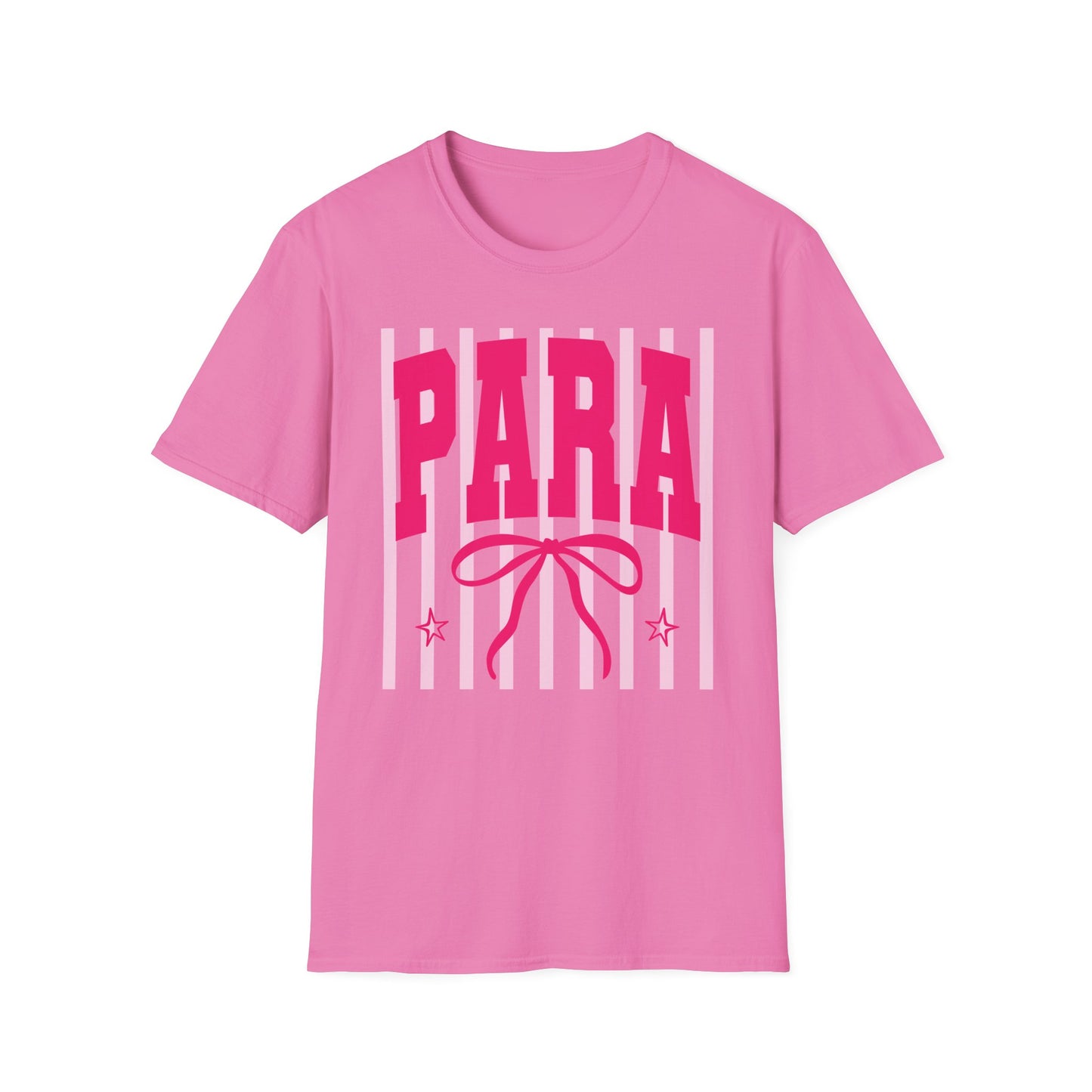 Para Cheer T-Shirt — Pink Varsity Bow Graphic Tee