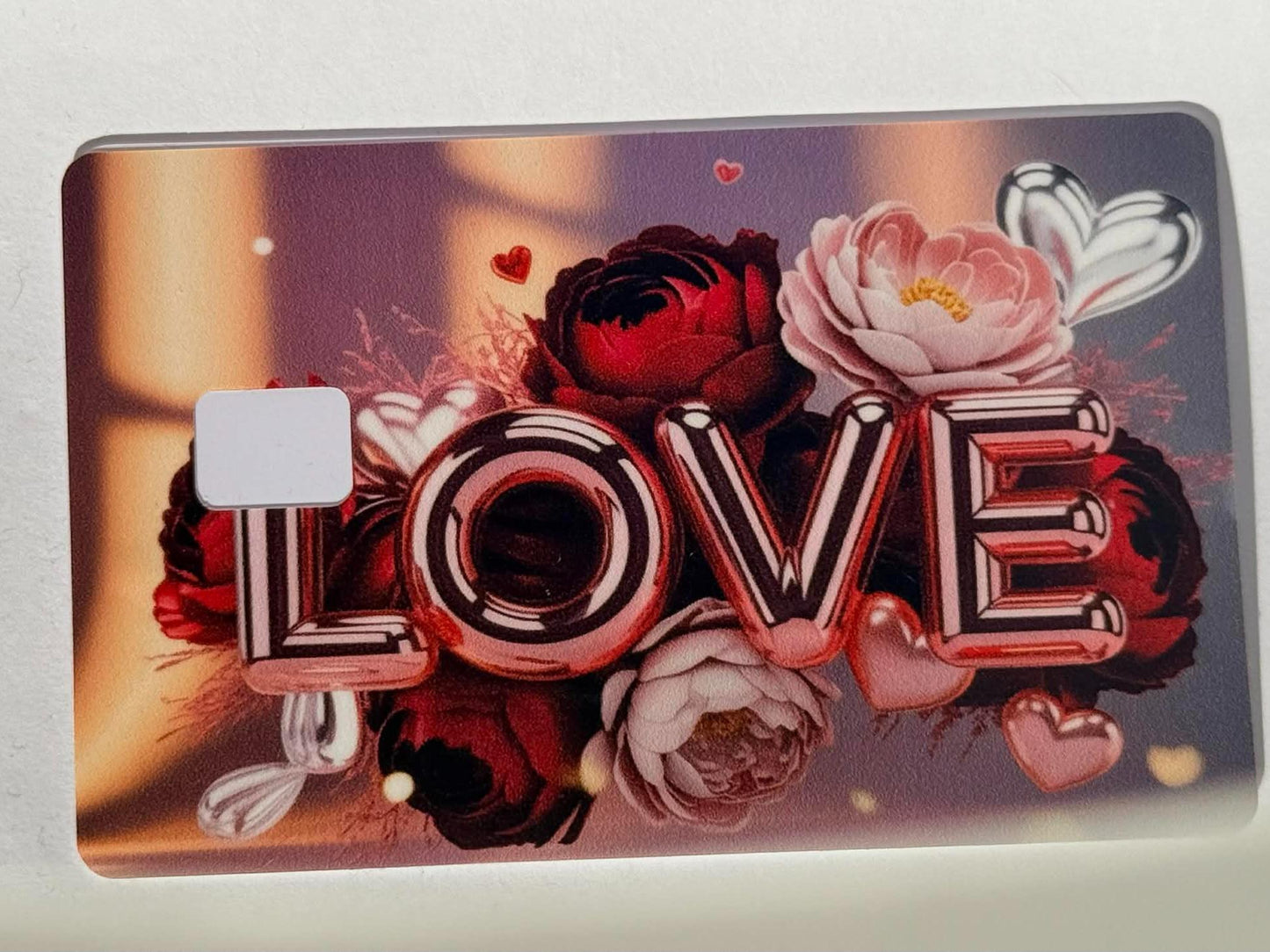 LOVE Rose Floral Card Skin β Romantic Debit & Credit Card Sticker