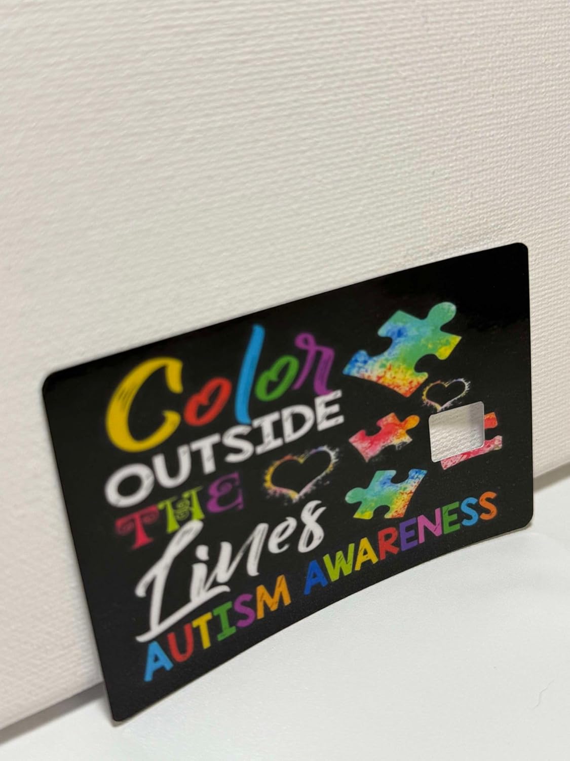 Autism Awareness Puzzle Art Credit/Debit Card Skin, Black