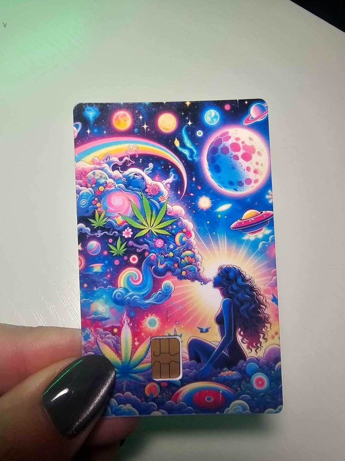 Colorful Female Toker Credit/Debit Card Skin