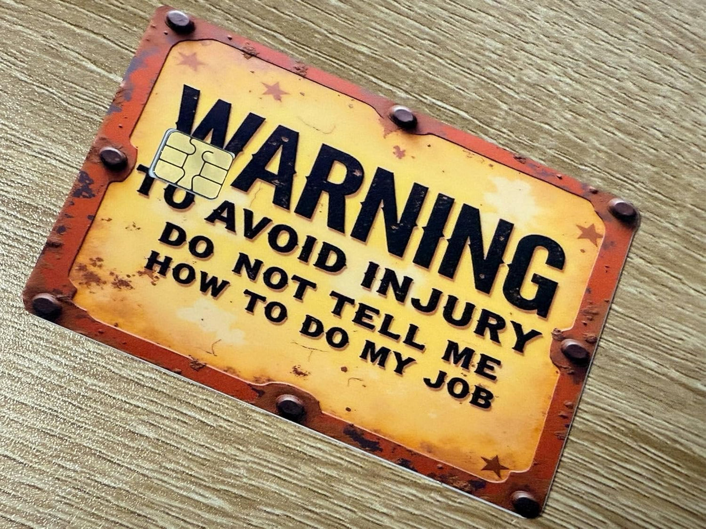 Warning Work Zone Credit Card Skin