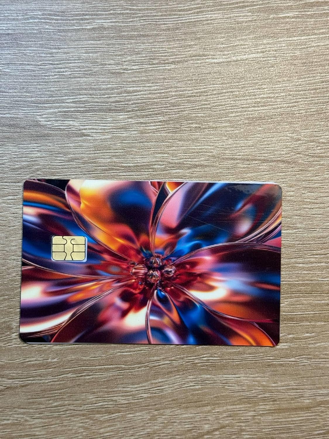 Abstract Metallic Multicolor Flower Credit/Debit Card Skin