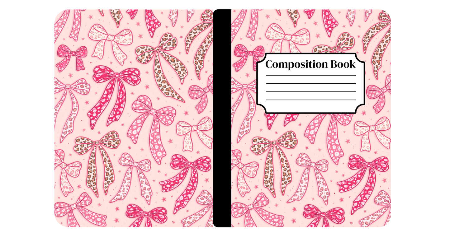 Pink Coquette Bows Notebook Cover