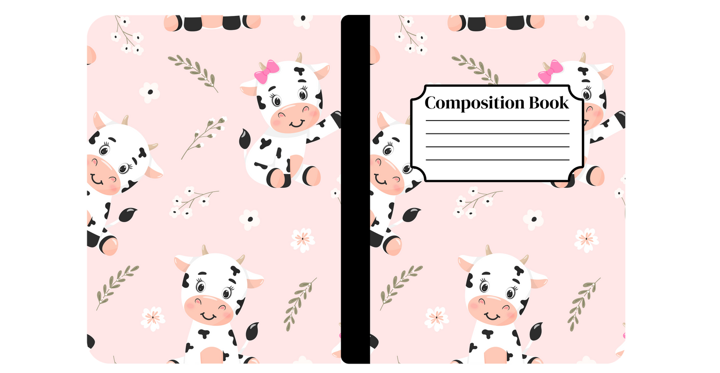 Pink Baby Cow Notebook Cover