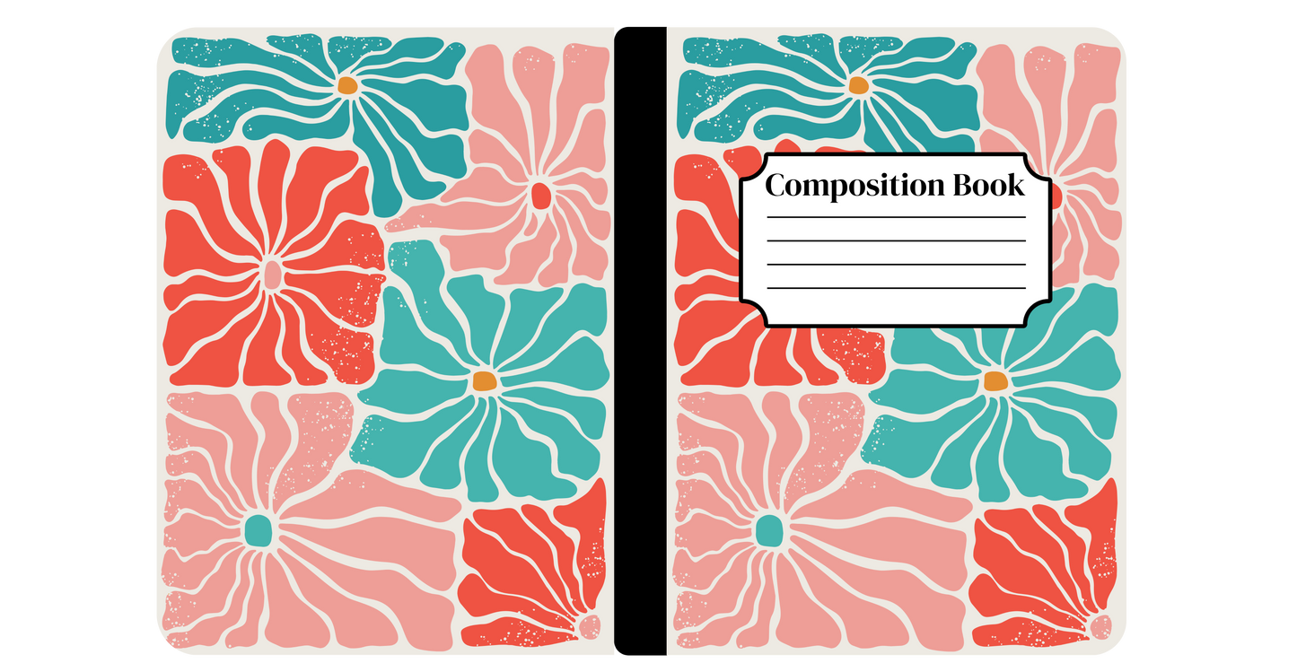 Retro Tropical Flowers Notebook Cover