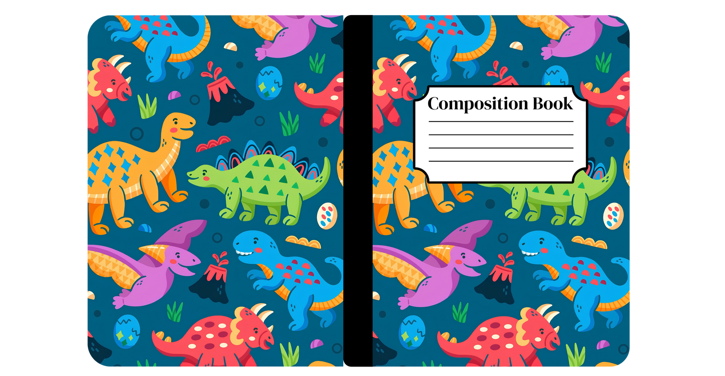 Cute Cartoon Dinosaurs Notebook Cover