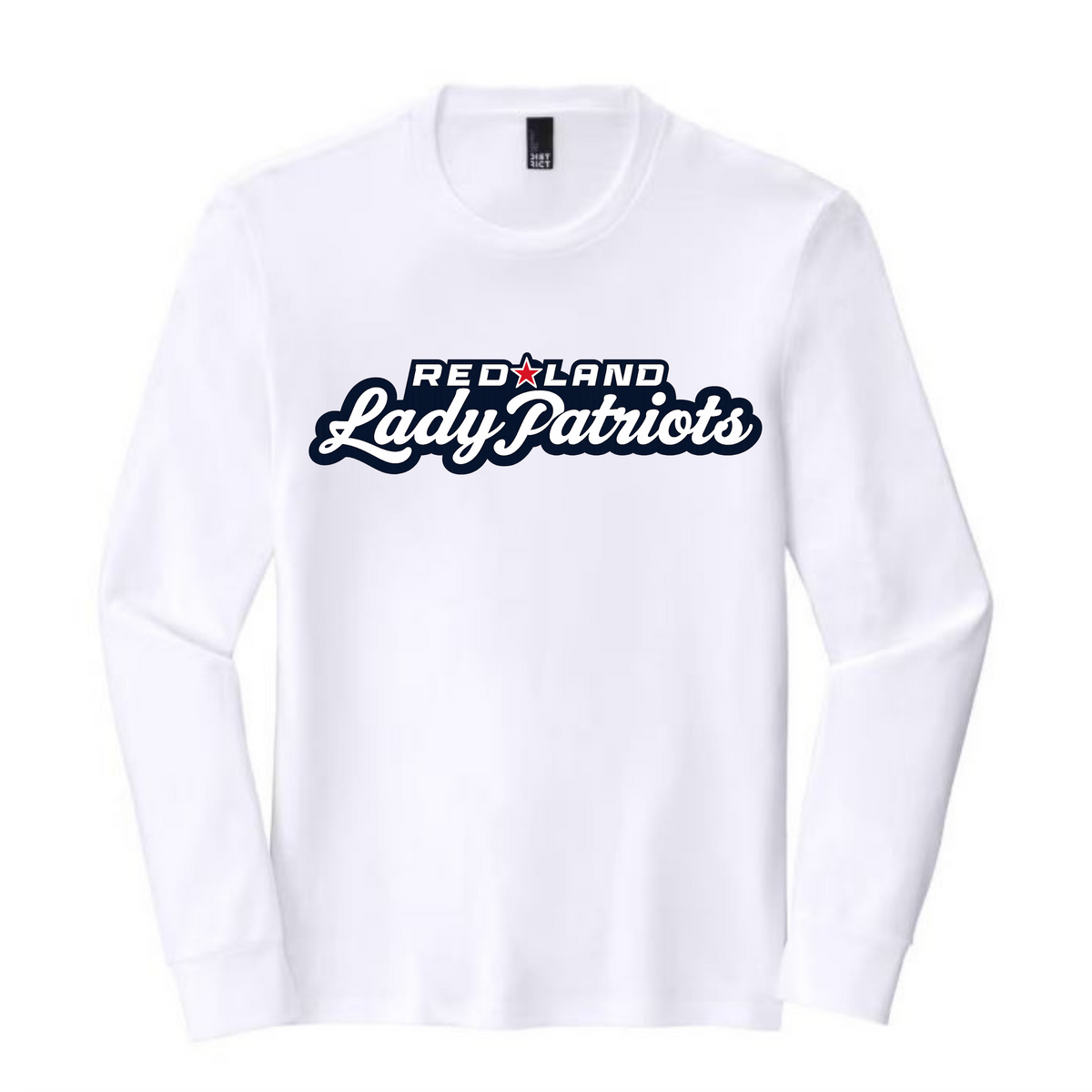 Red Land Lady Patriots Script Long Sleeve