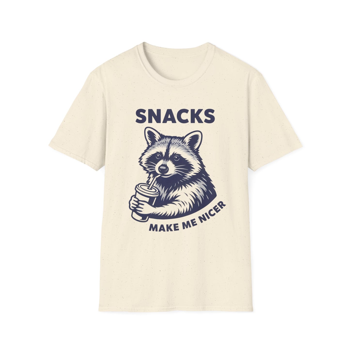 Snacks Raccoon T-Shirt — Cute Vintage Raccoon Eating Snacks Graphic Tee