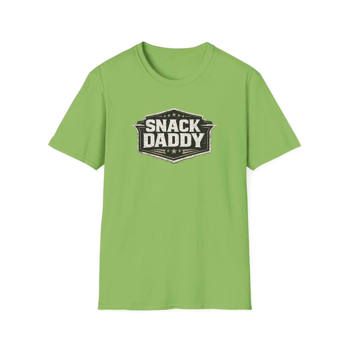 Snack Daddy T-Shirt — Vintage Badge Graphic Tee for Food-Lovers & Fun Dads