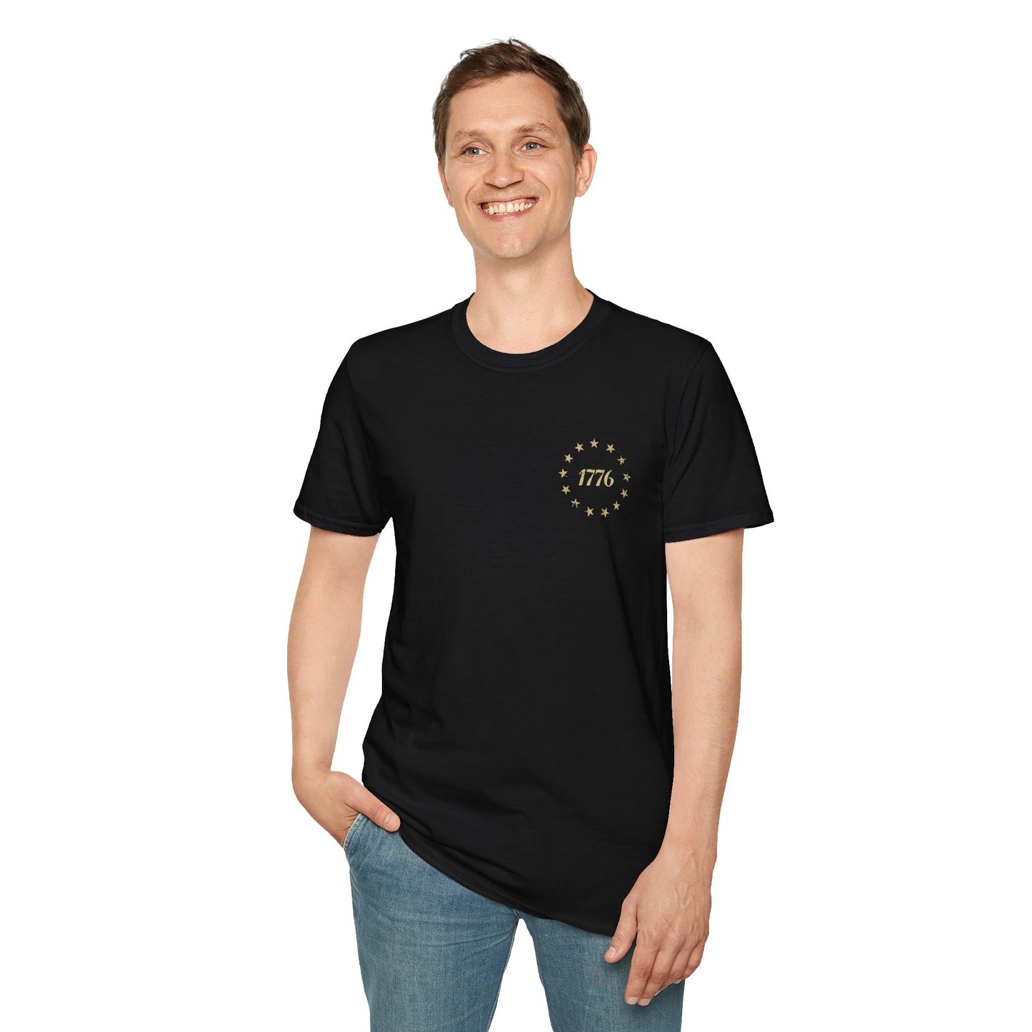 1776 Circle Stars T-Shirt — Minimalist Patriotic Independence Day Tee