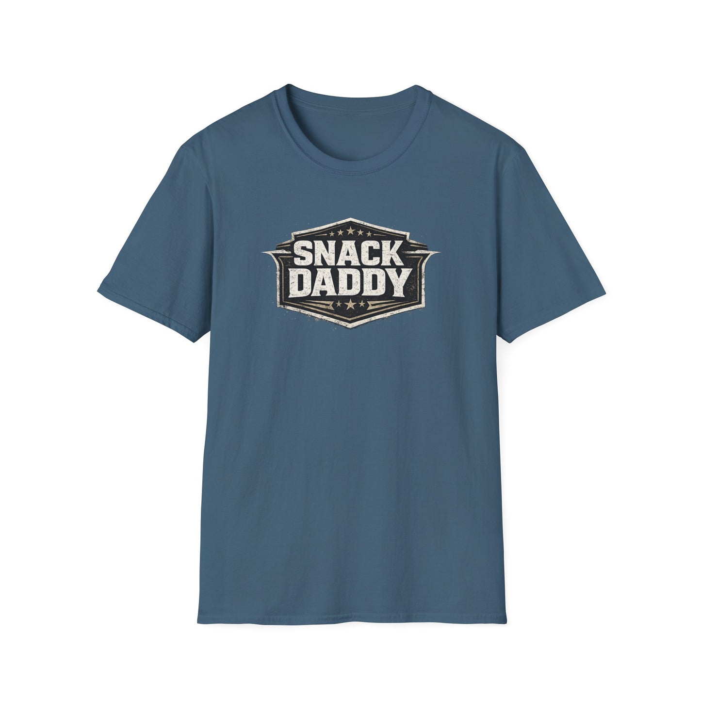 Snack Daddy T-Shirt — Vintage Badge Graphic Tee for Food-Lovers & Fun Dads
