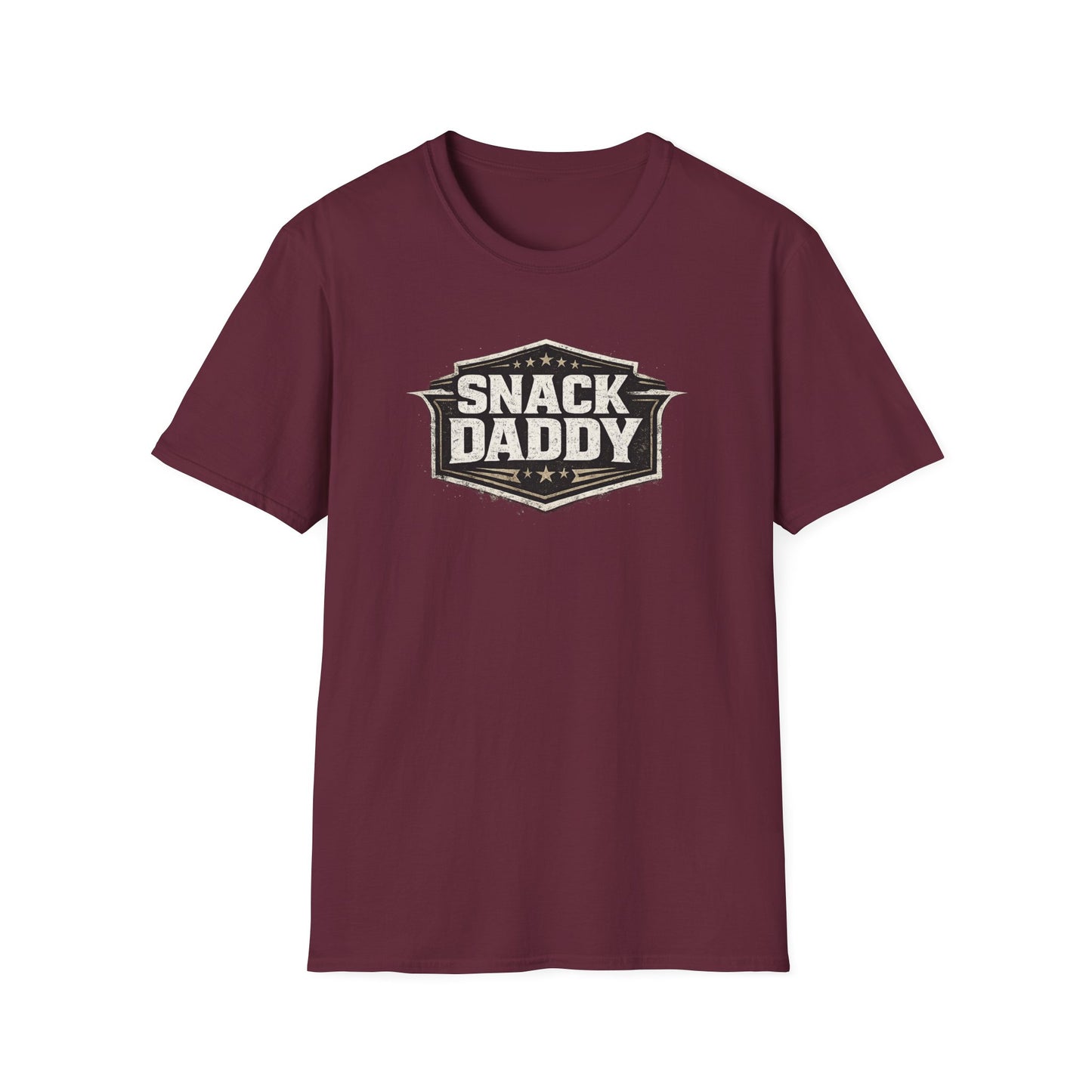Snack Daddy T-Shirt — Vintage Badge Graphic Tee for Food-Lovers & Fun Dads