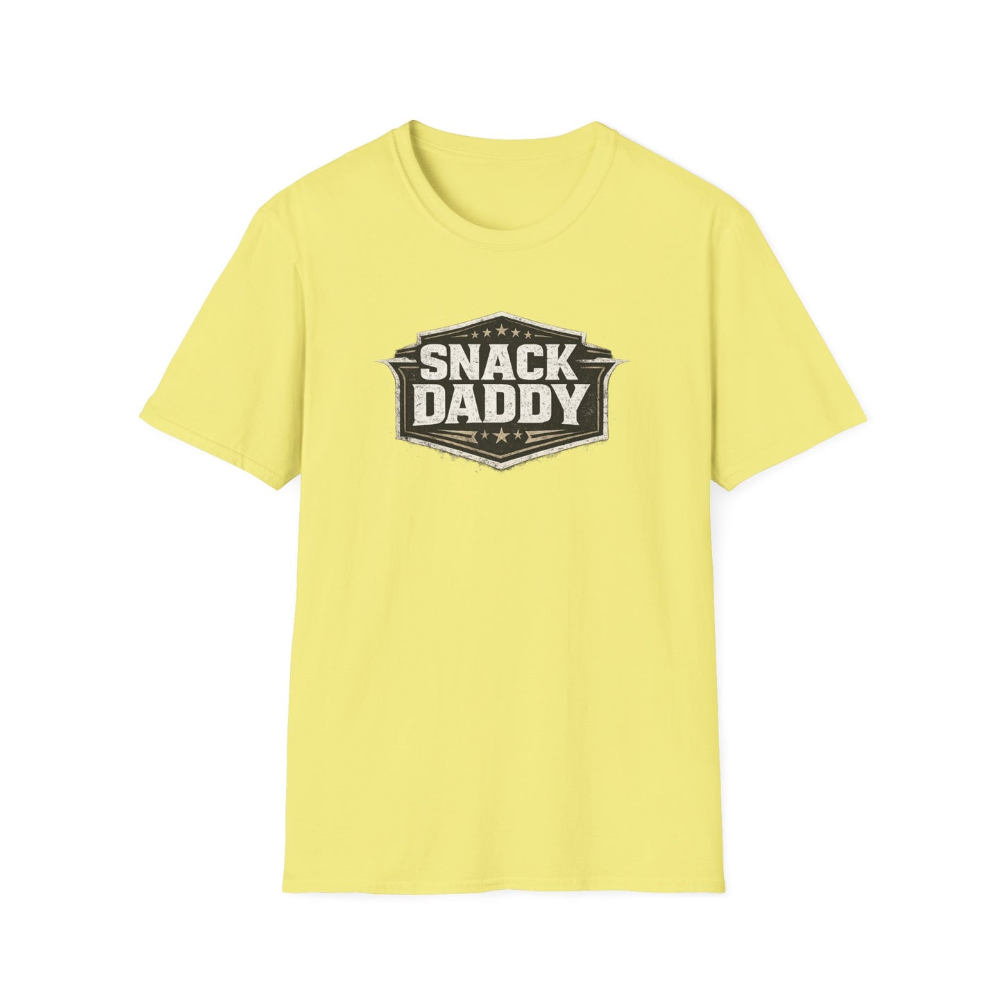 Snack Daddy T-Shirt — Vintage Badge Graphic Tee for Food-Lovers & Fun Dads