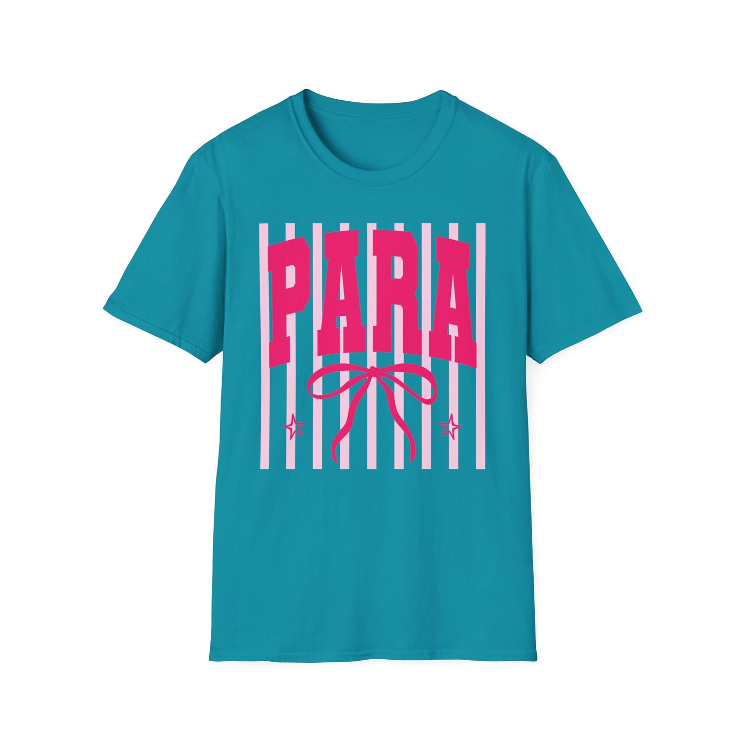 Para Cheer T-Shirt — Pink Varsity Bow Graphic Tee