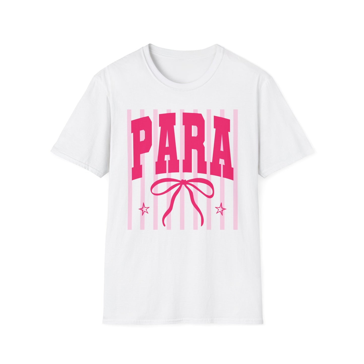 Para Cheer T-Shirt — Pink Varsity Bow Graphic Tee