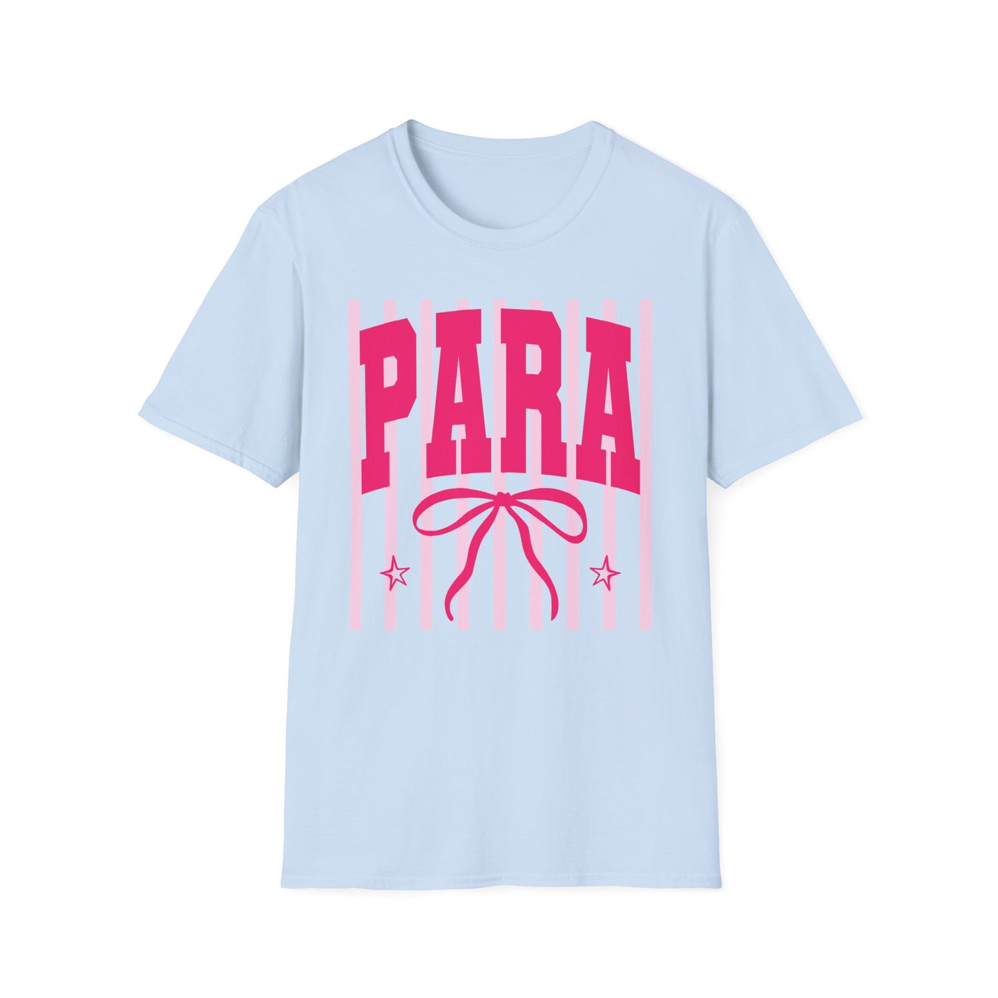 Para Cheer T-Shirt — Pink Varsity Bow Graphic Tee