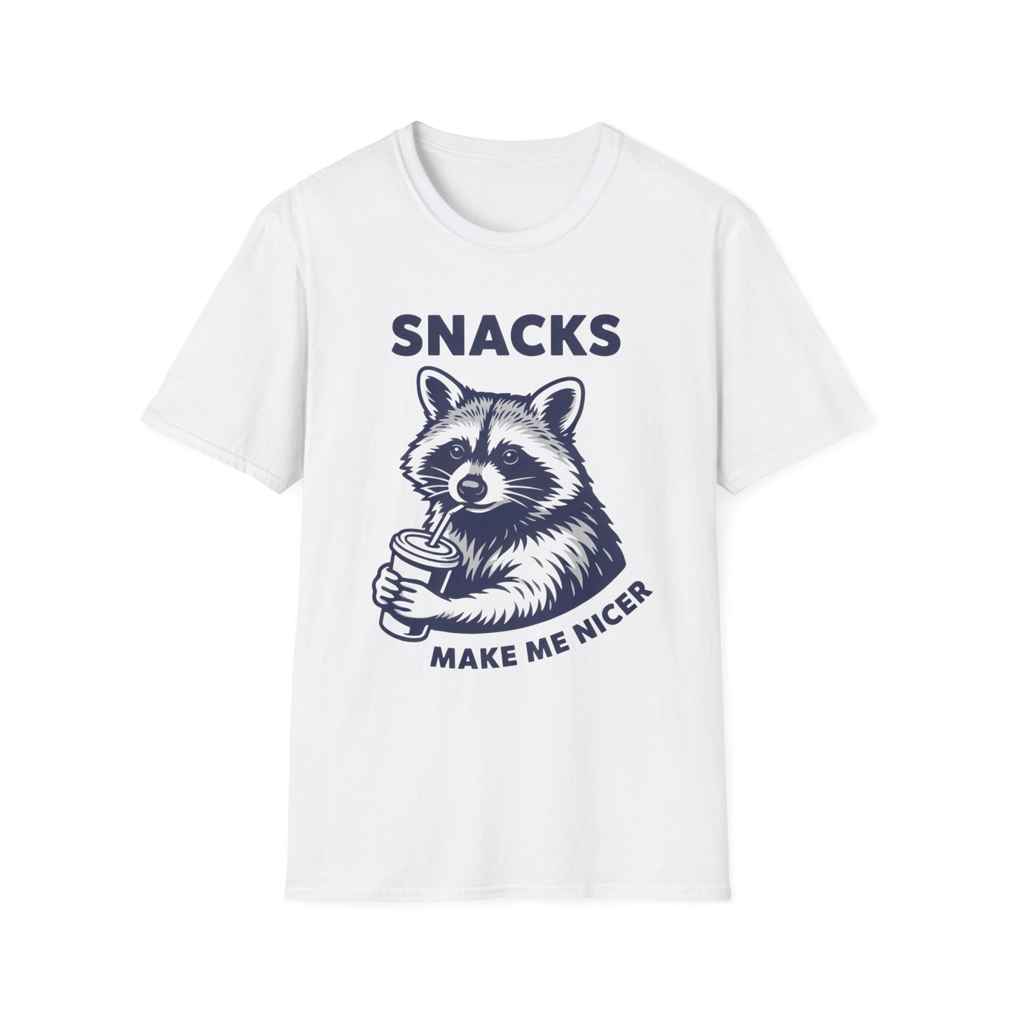 Snacks Raccoon T-Shirt — Cute Vintage Raccoon Eating Snacks Graphic Tee