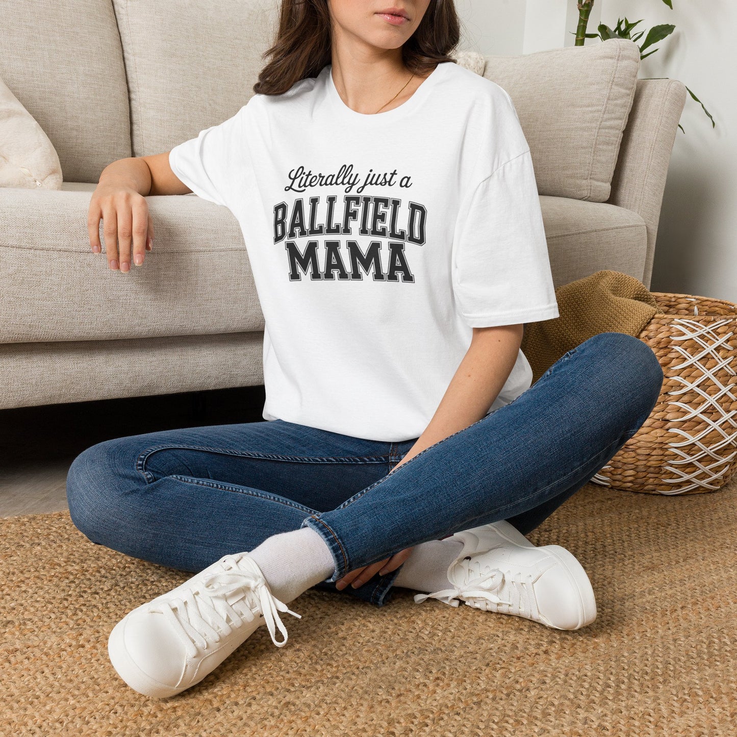 Literally Just a Ballfield Mama T-Shirt — Soft Baseball Mom Tee for Game Days