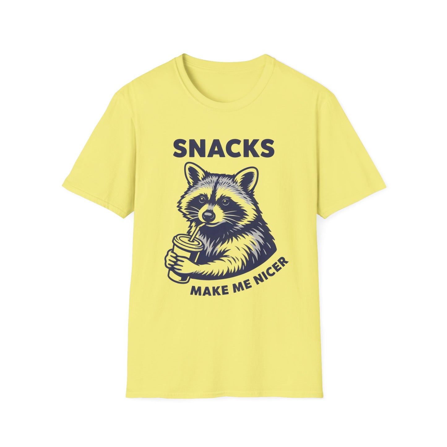 Snacks Raccoon T-Shirt — Cute Vintage Raccoon Eating Snacks Graphic Tee