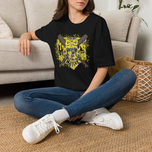 Camo Softball Crossed Bats Graphic T-Shirt