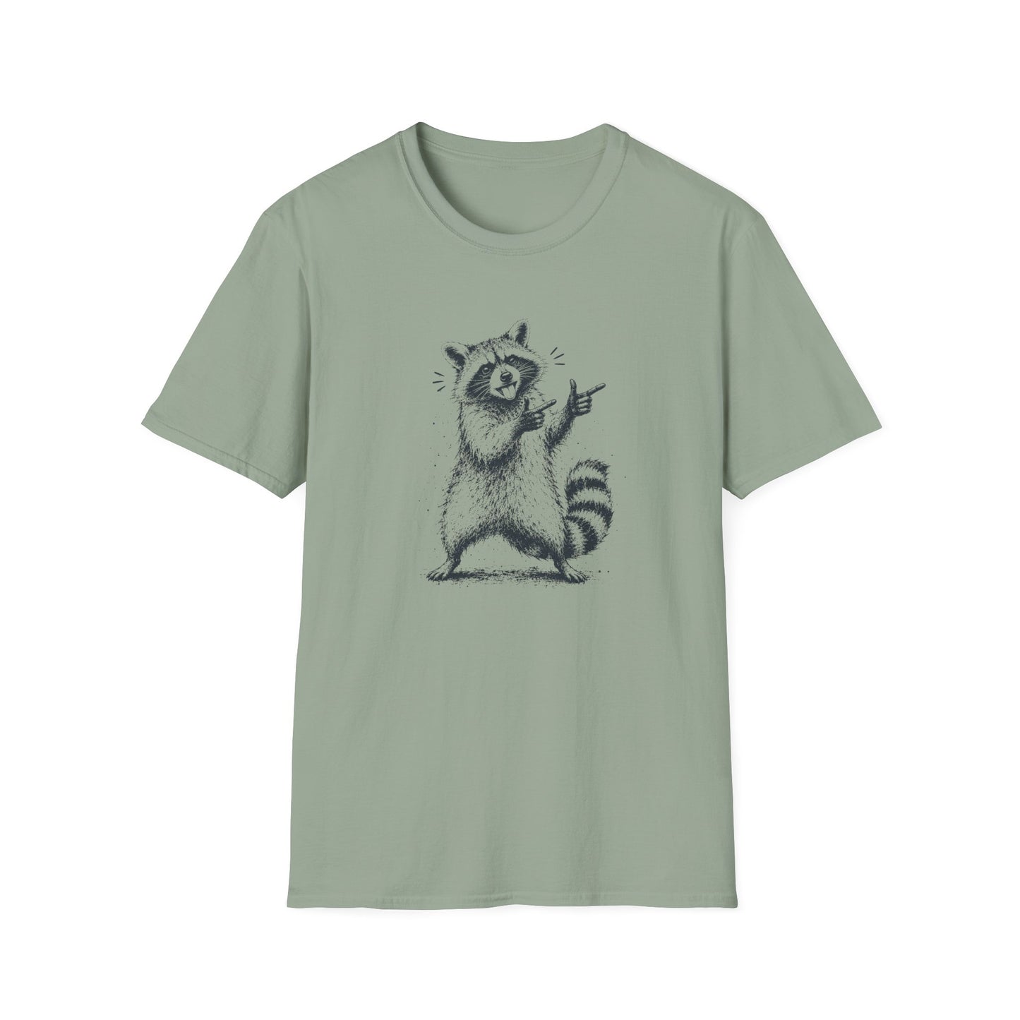 Raccoon Pointing Graphic T-Shirt — Cute Funny Wildlife Tee