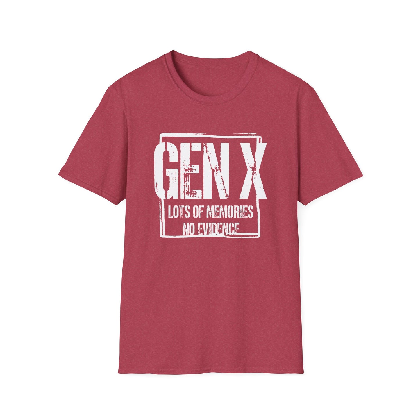 Gen X T-Shirt - "Lots of Memories No Evidence" Vintage Retro Tee
