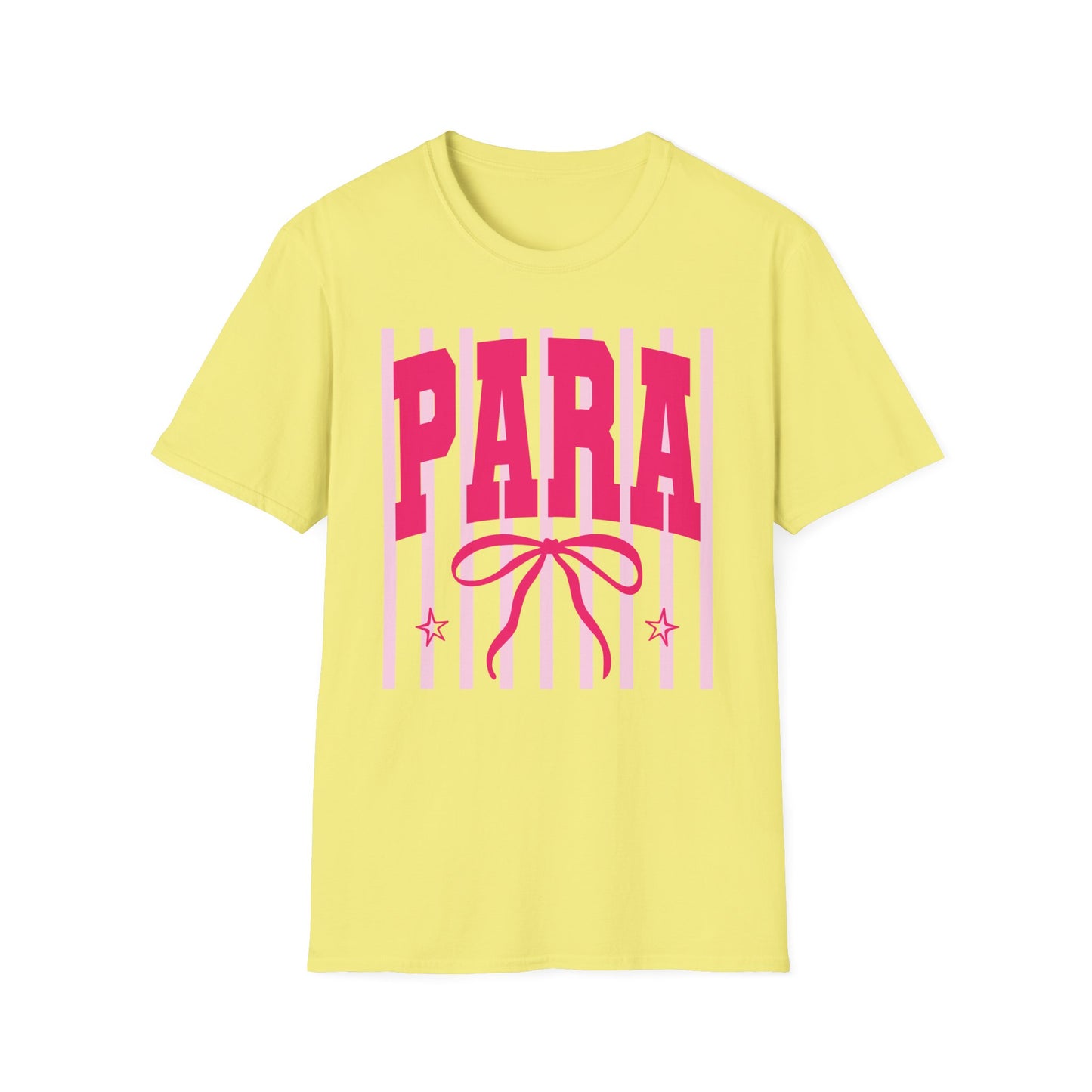 Para Cheer T-Shirt — Pink Varsity Bow Graphic Tee