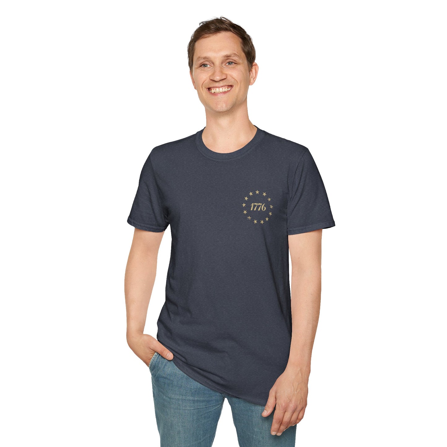 1776 Circle Stars T-Shirt — Minimalist Patriotic Independence Day Tee
