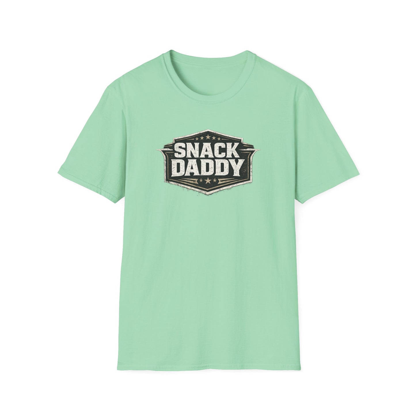 Snack Daddy T-Shirt — Vintage Badge Graphic Tee for Food-Lovers & Fun Dads