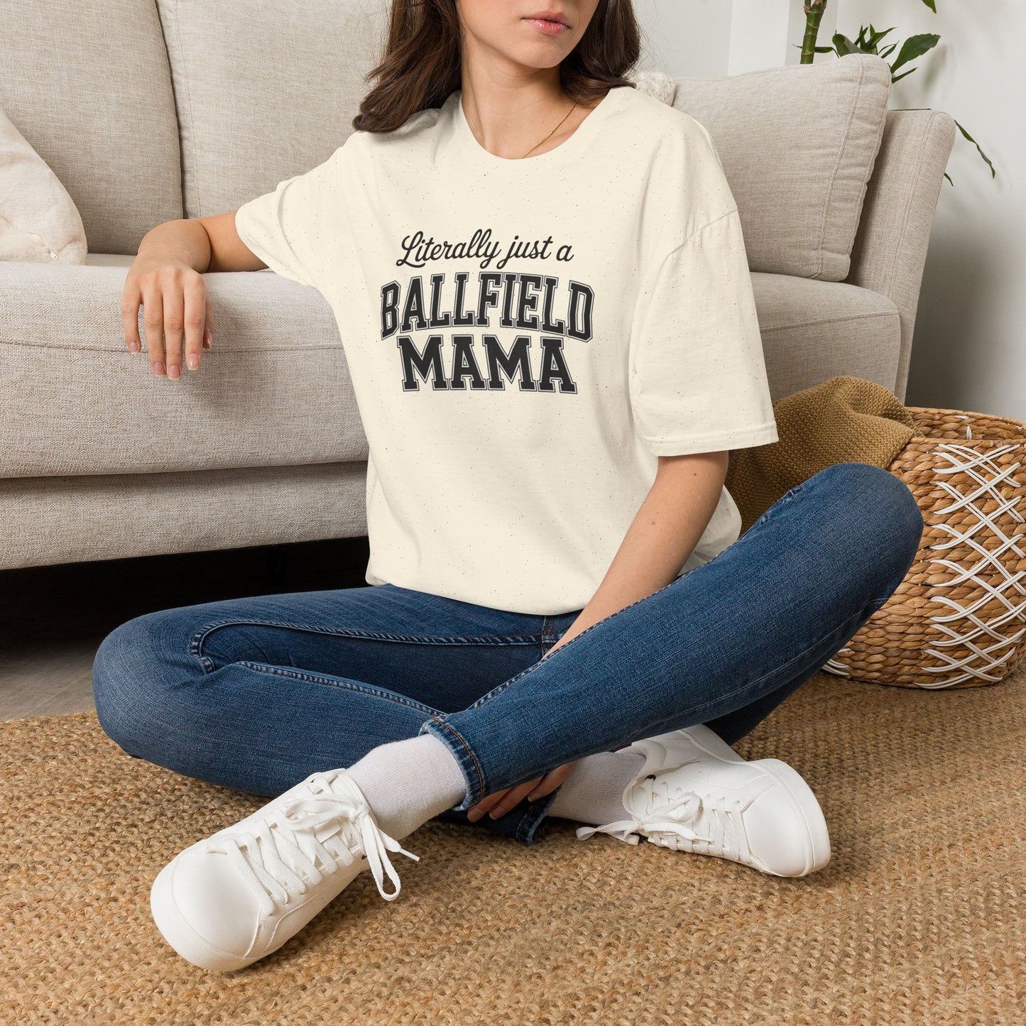 Literally Just a Ballfield Mama T-Shirt — Soft Baseball Mom Tee for Game Days