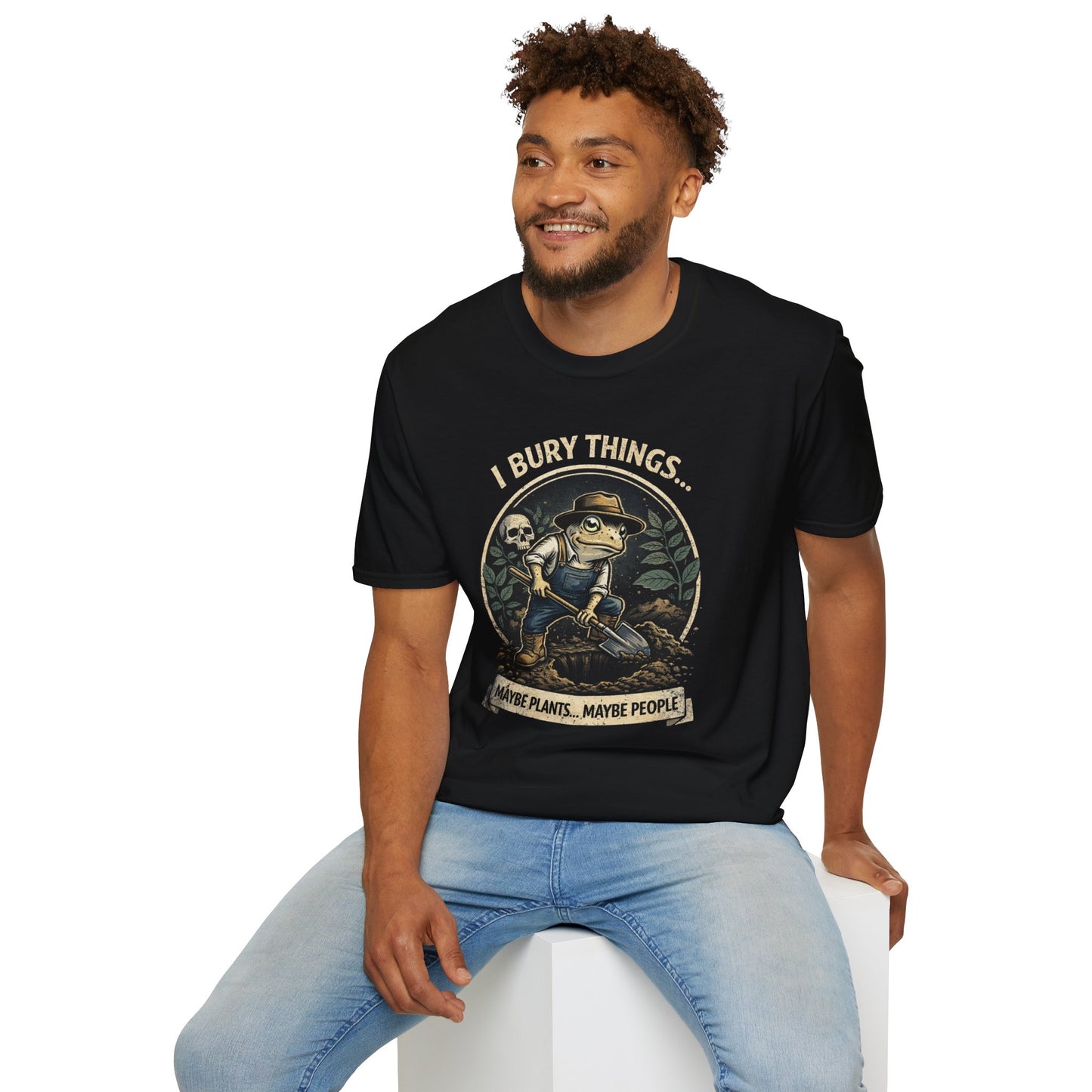 I Bury Things Garden Frog Graphic Tee