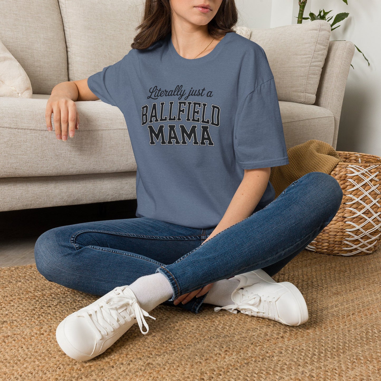 Literally Just a Ballfield Mama T-Shirt — Soft Baseball Mom Tee for Game Days