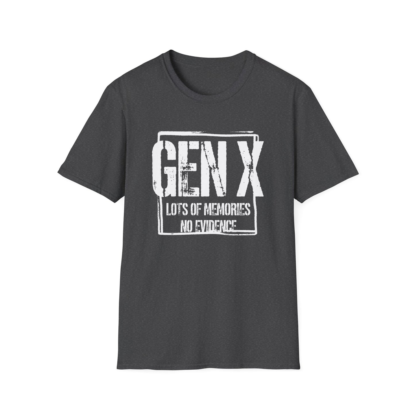Gen X T-Shirt - "Lots of Memories No Evidence" Vintage Retro Tee