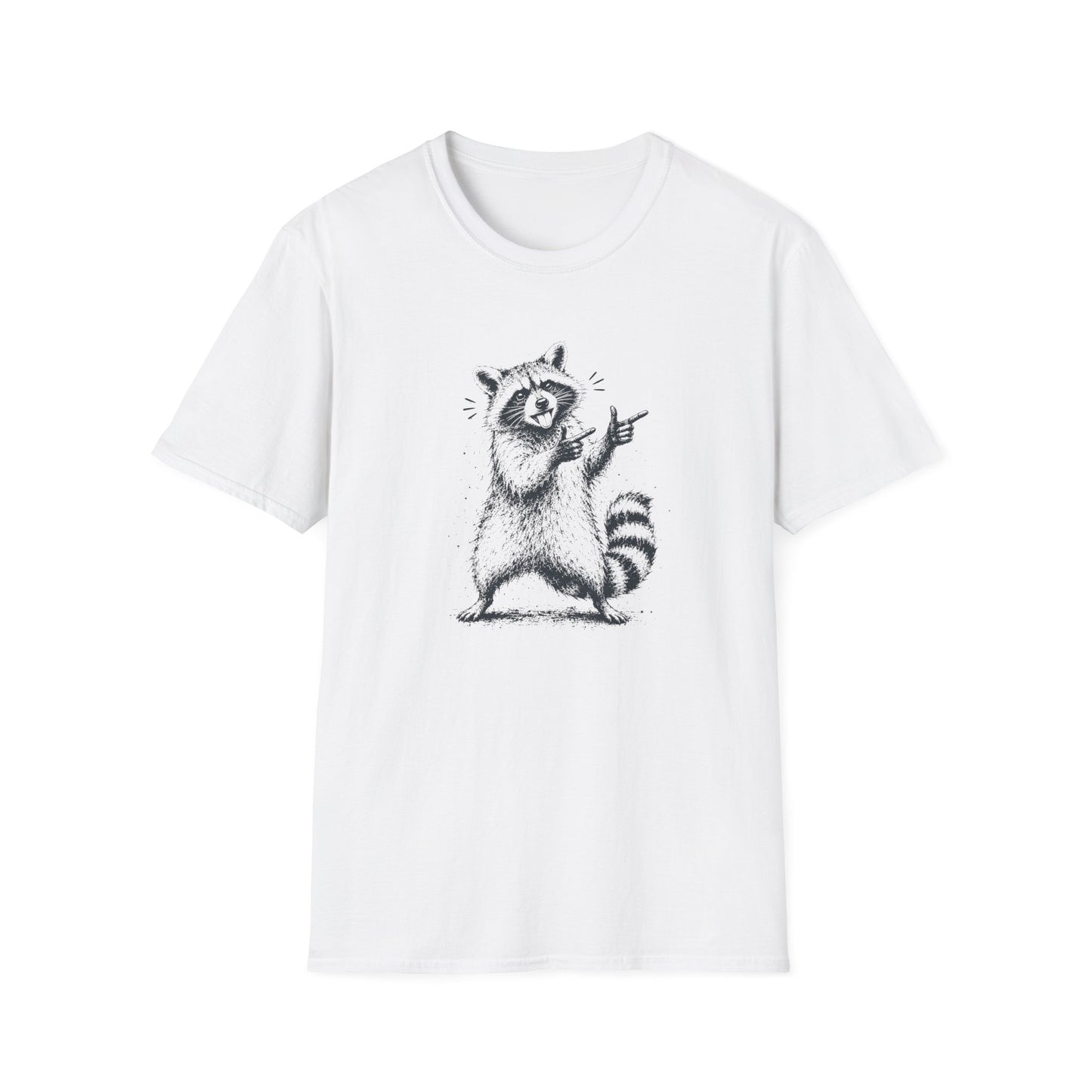 Raccoon Pointing Graphic T-Shirt — Cute Funny Wildlife Tee
