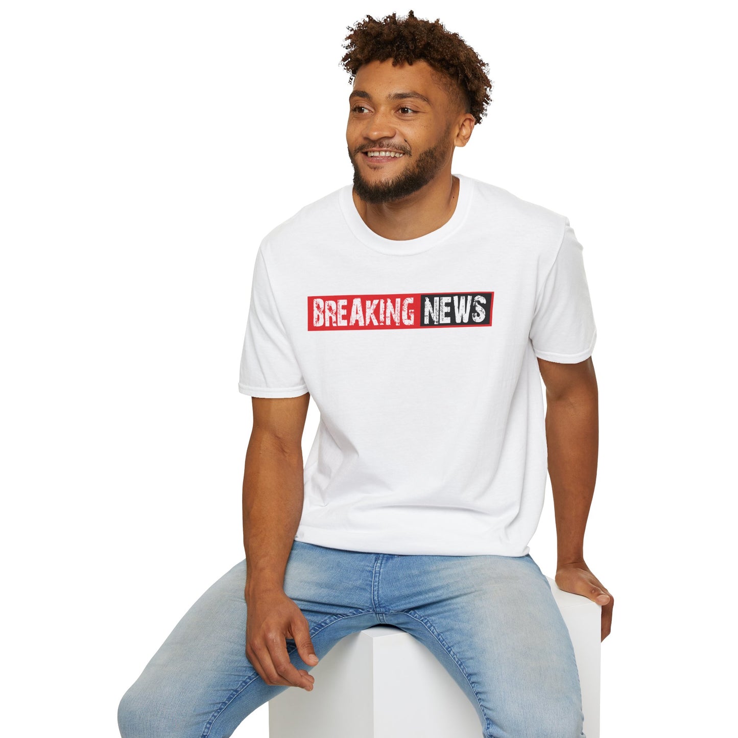 Breaking News T-Shirt — Bold Red & Black Graphic Tee