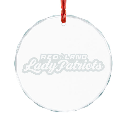Red Land Lady Patriots Engraved Glass Ornament