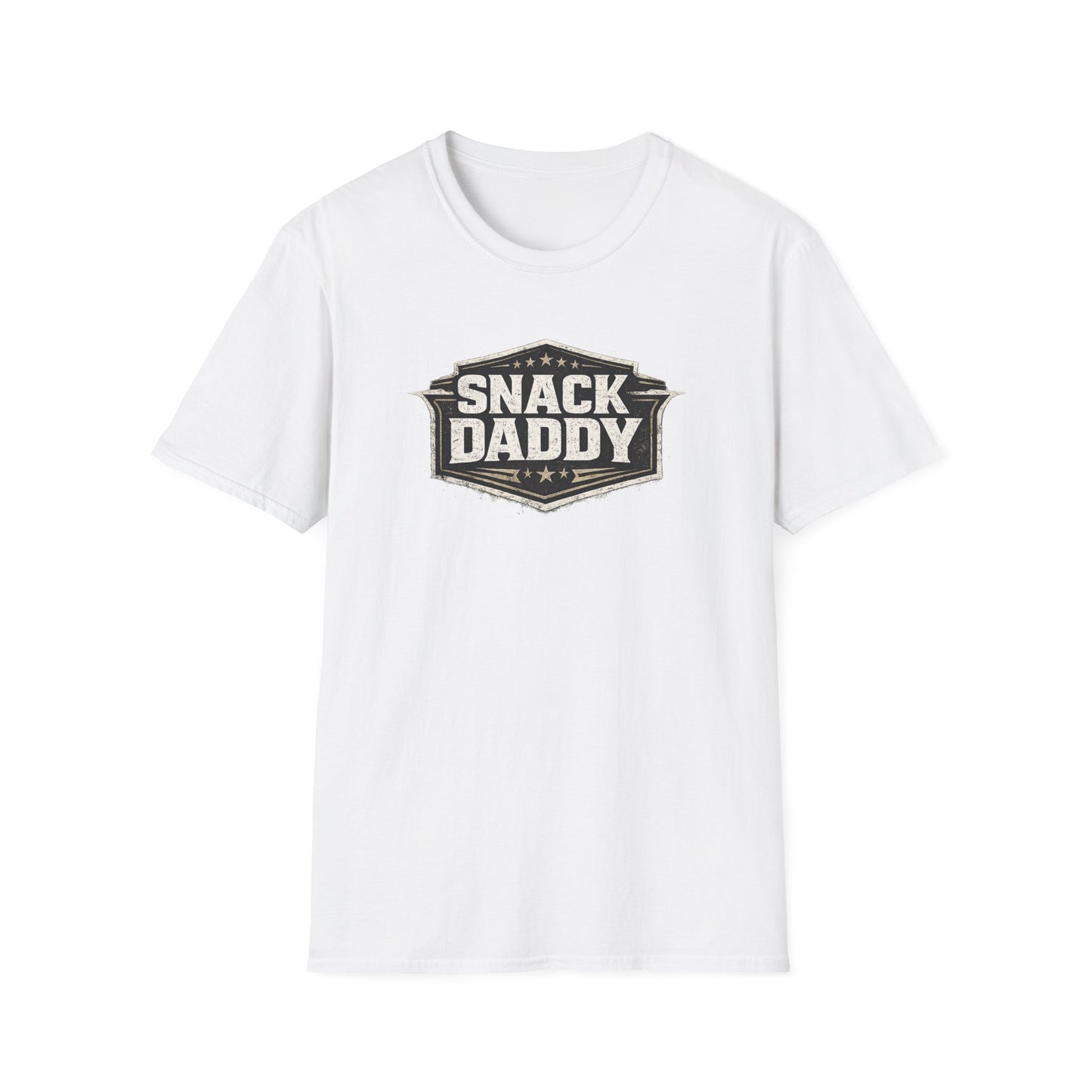 Snack Daddy T-Shirt — Vintage Badge Graphic Tee for Food-Lovers & Fun Dads