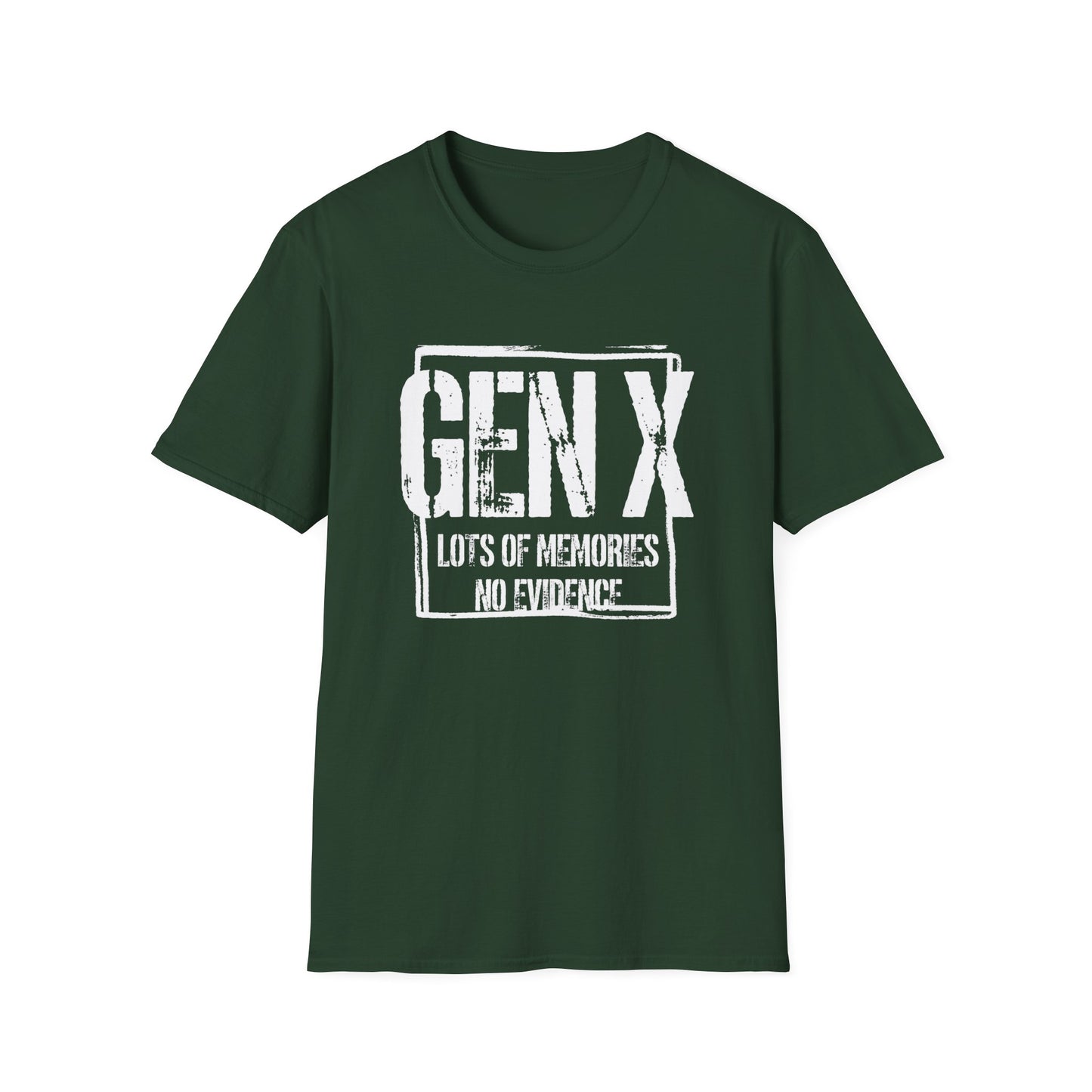 Gen X T-Shirt - "Lots of Memories No Evidence" Vintage Retro Tee