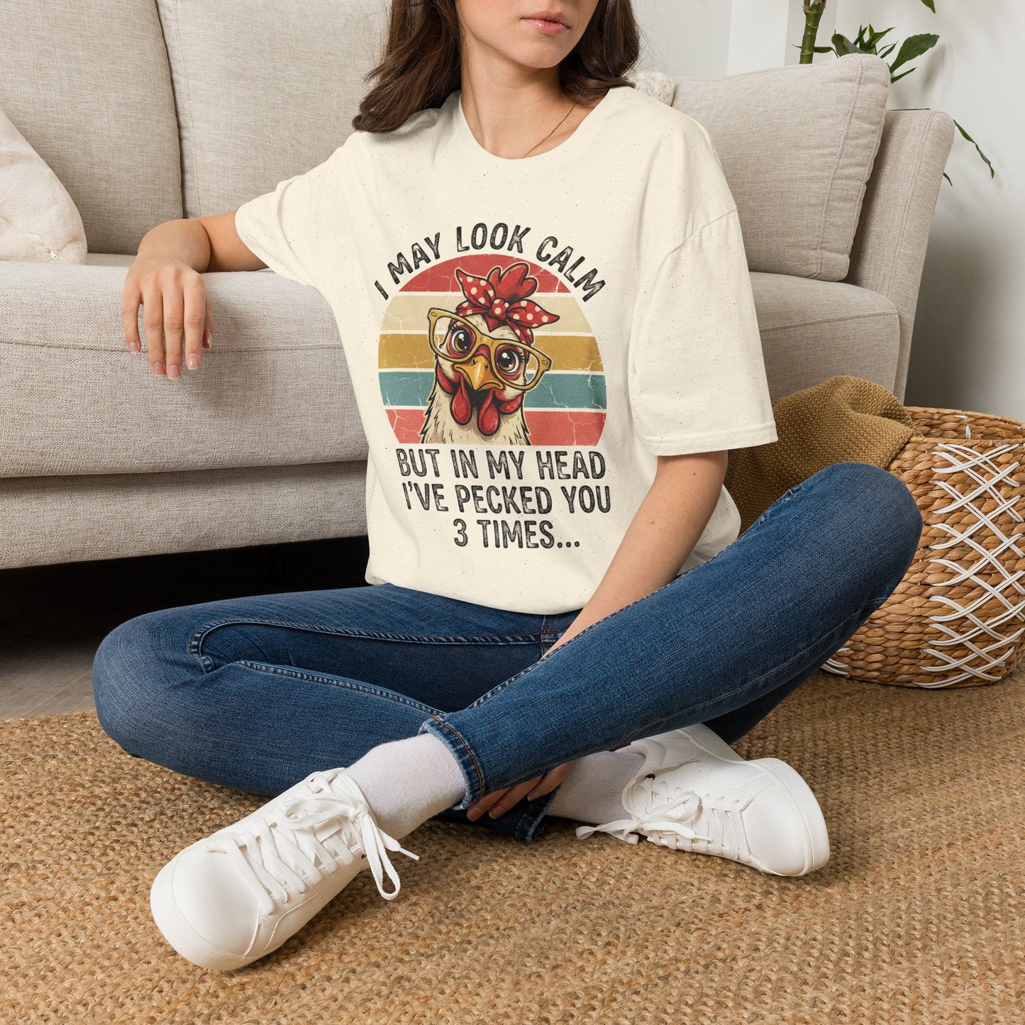 Funny Chicken with Glasses Graphic T-Shirt