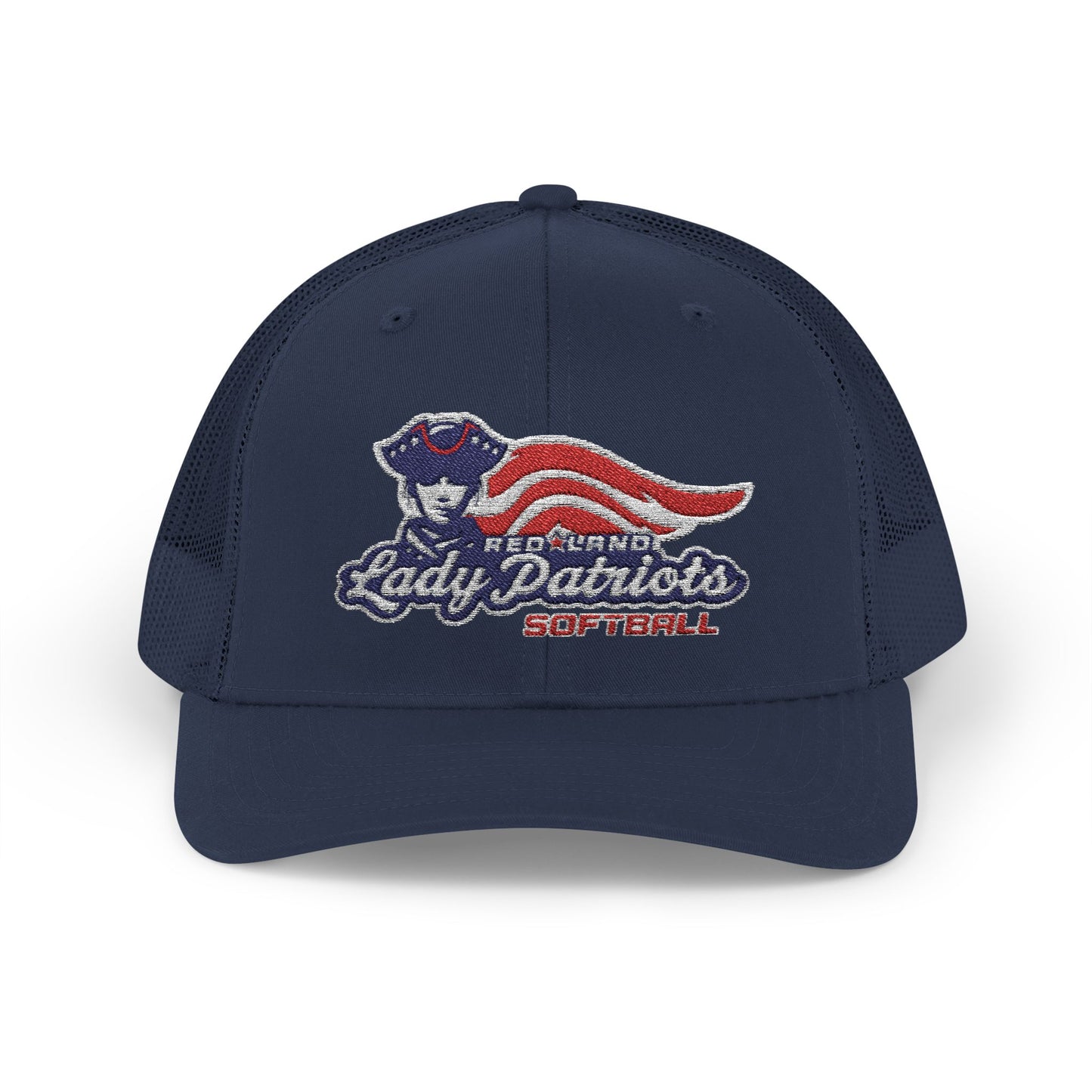 Patriotic Trucker Cap — Retro "Go Patriots" Embroidered Snapback