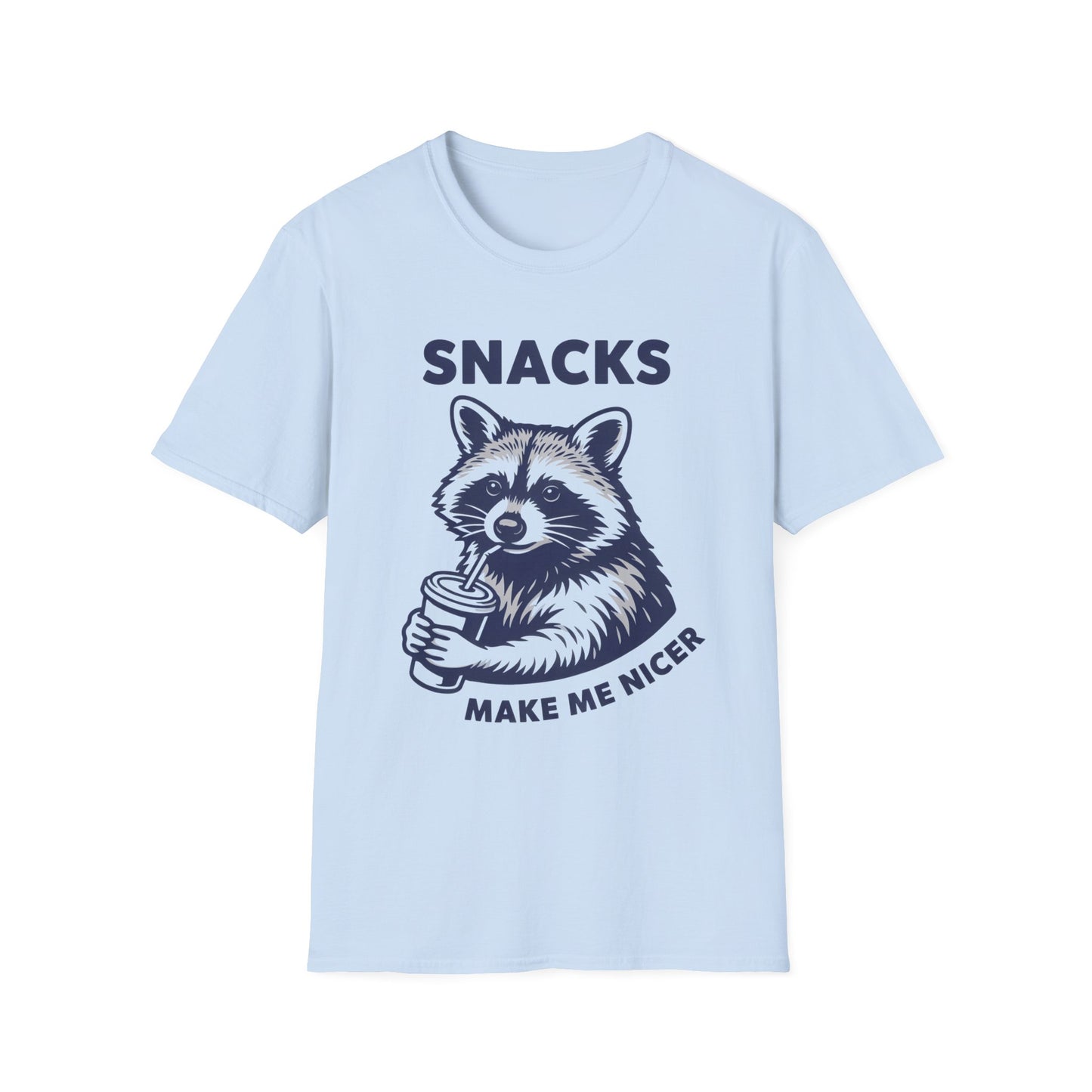 Snacks Raccoon T-Shirt — Cute Vintage Raccoon Eating Snacks Graphic Tee