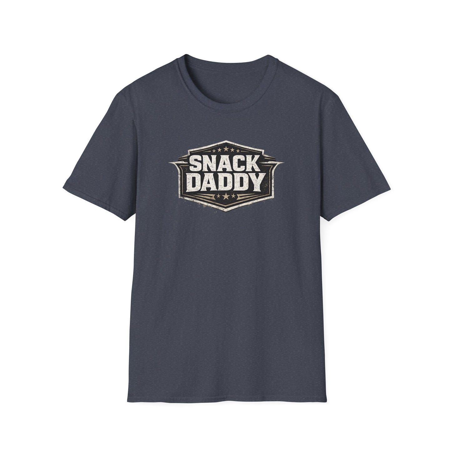 Snack Daddy T-Shirt — Vintage Badge Graphic Tee for Food-Lovers & Fun Dads