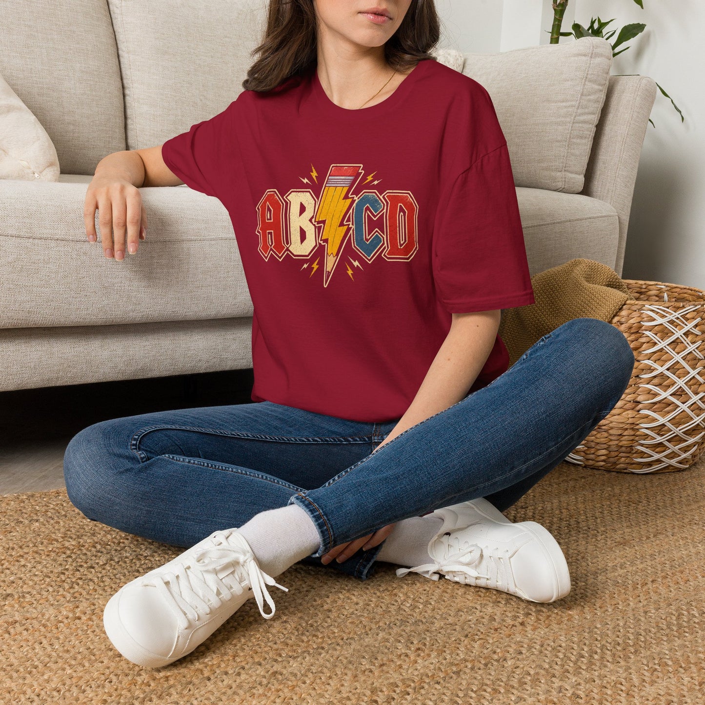 AB/CD Lightning Band Tee — Retro Rock Graphic T-Shirt