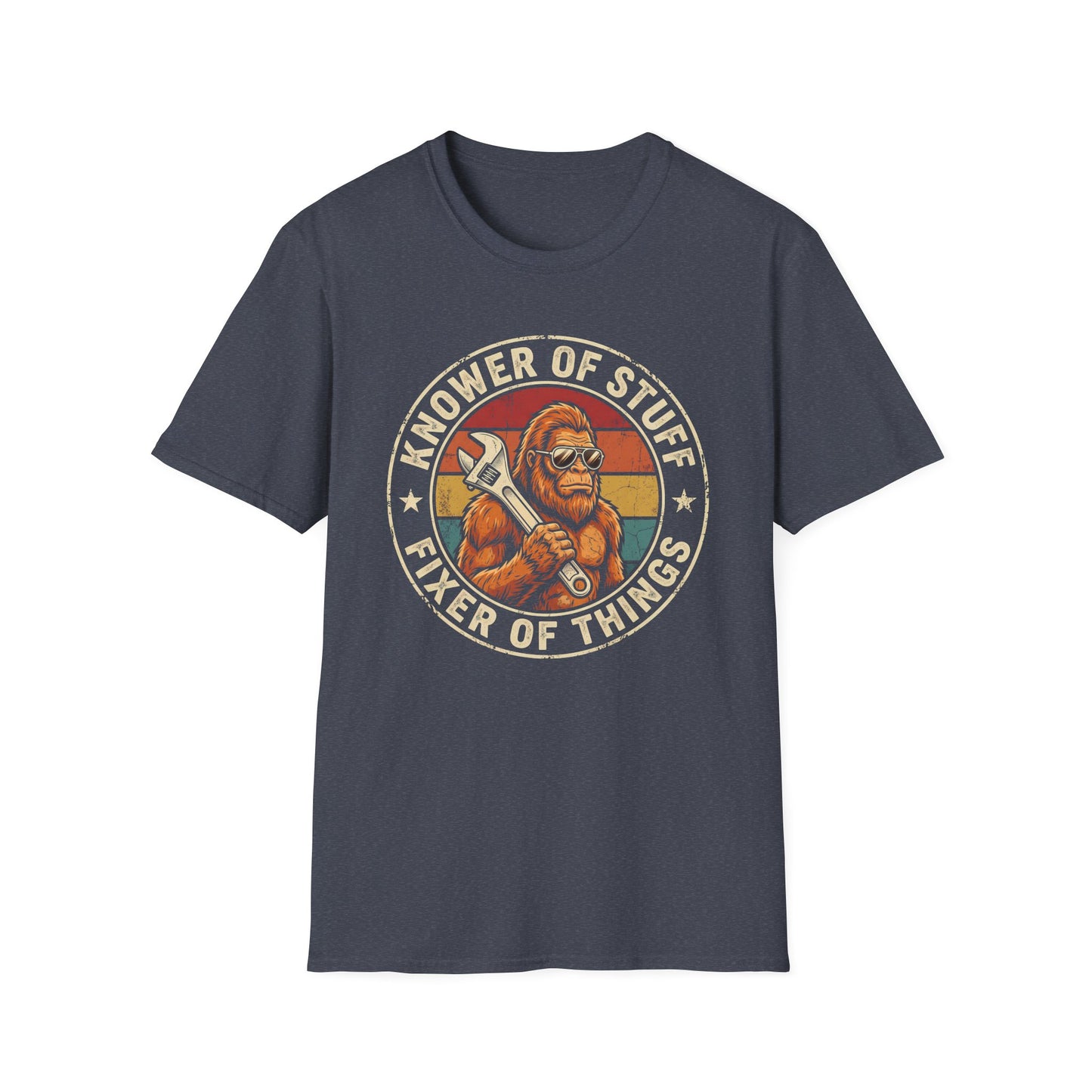 Knower of Stuff Fixer of Things T-Shirt — Vintage Sasquatch Mechanic Graphic Tee