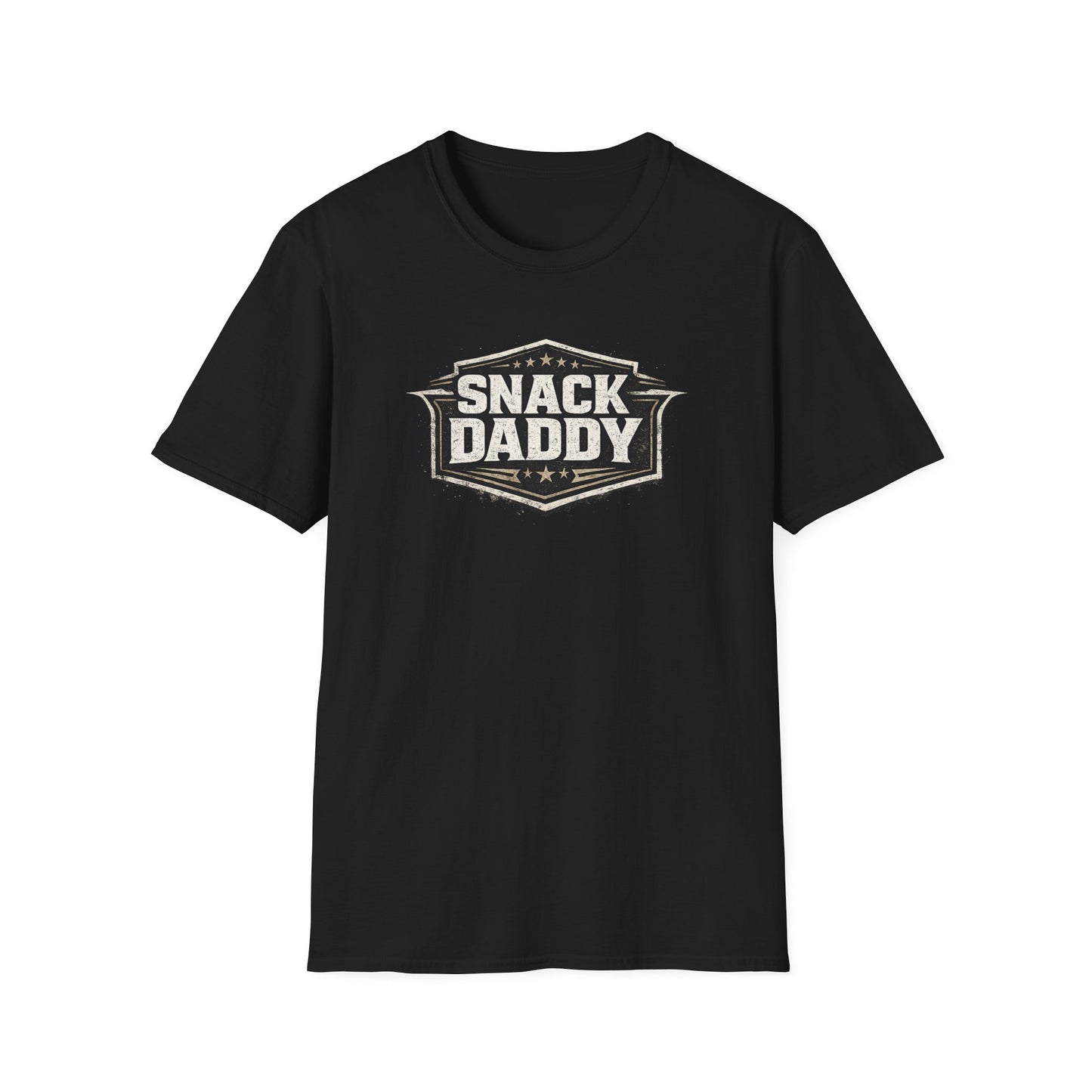 Snack Daddy T-Shirt — Vintage Badge Graphic Tee for Food-Lovers & Fun Dads