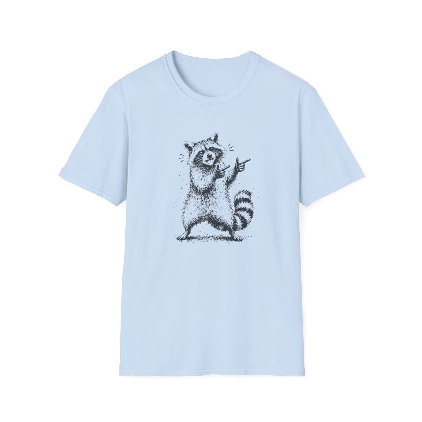 Raccoon Pointing Graphic T-Shirt — Cute Funny Wildlife Tee
