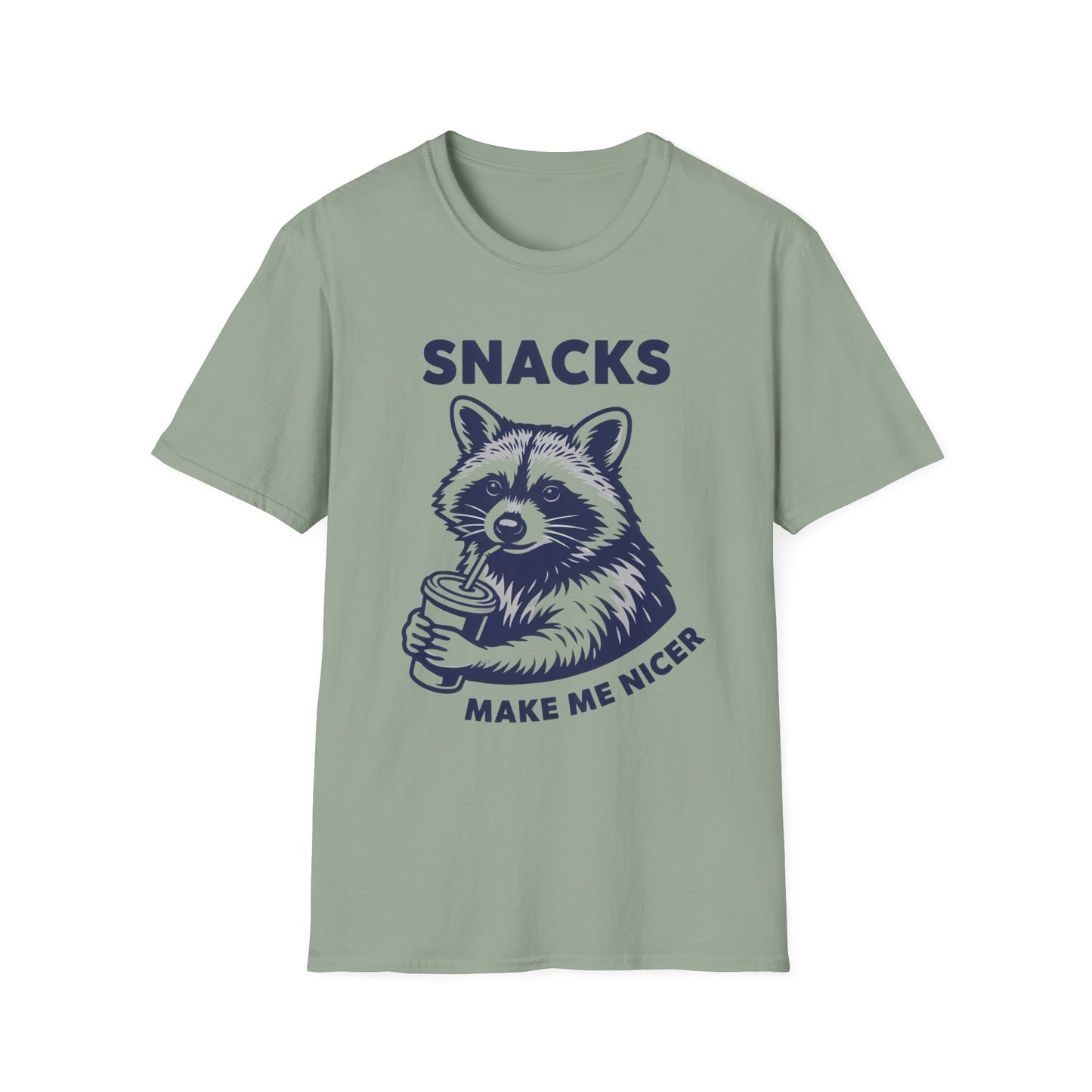 Snacks Raccoon T-Shirt — Cute Vintage Raccoon Eating Snacks Graphic Tee