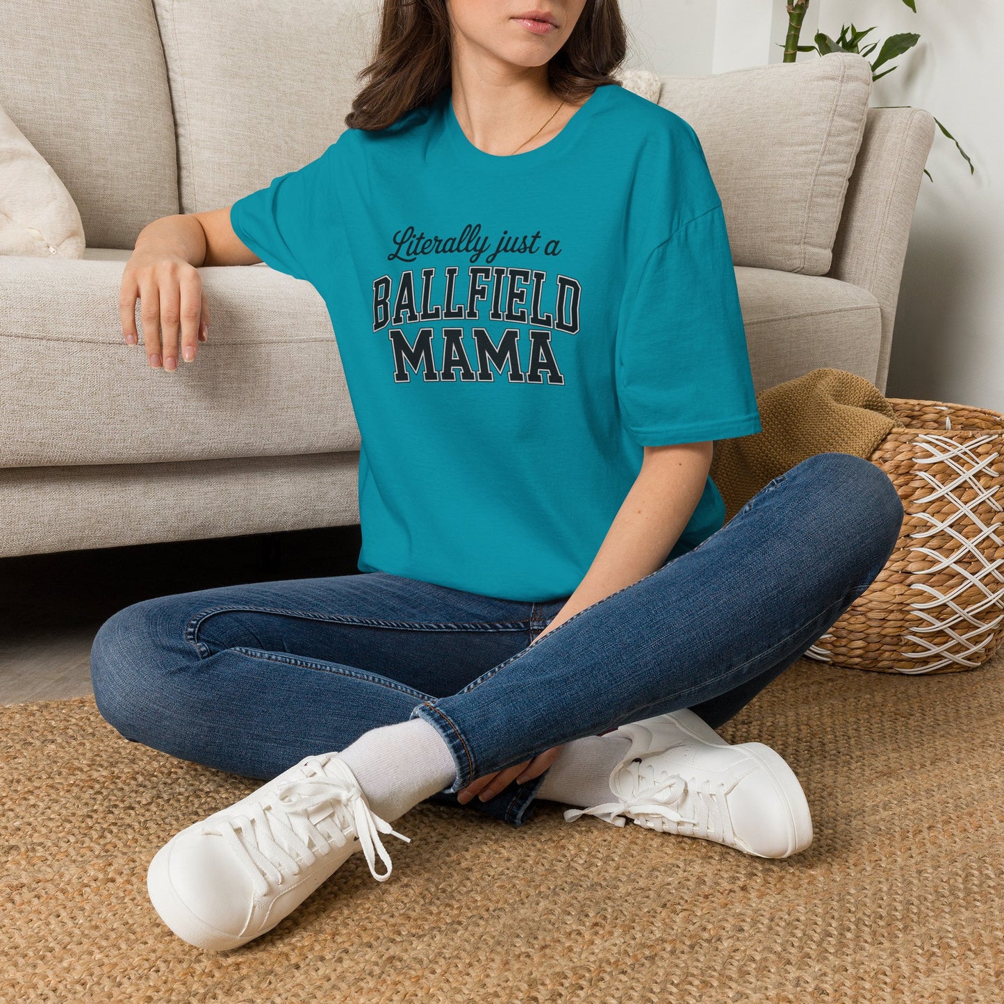 Literally Just a Ballfield Mama T-Shirt — Soft Baseball Mom Tee for Game Days