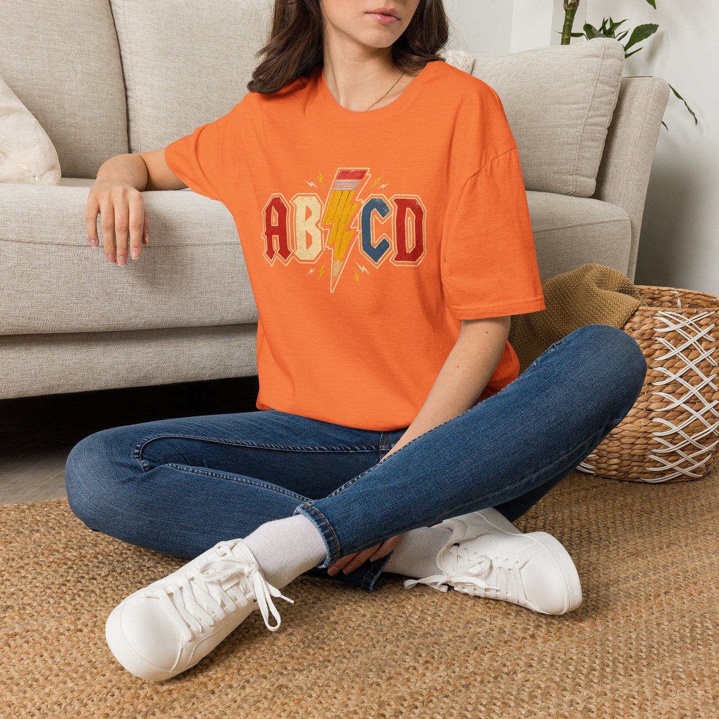 AB/CD Lightning Band Tee — Retro Rock Graphic T-Shirt