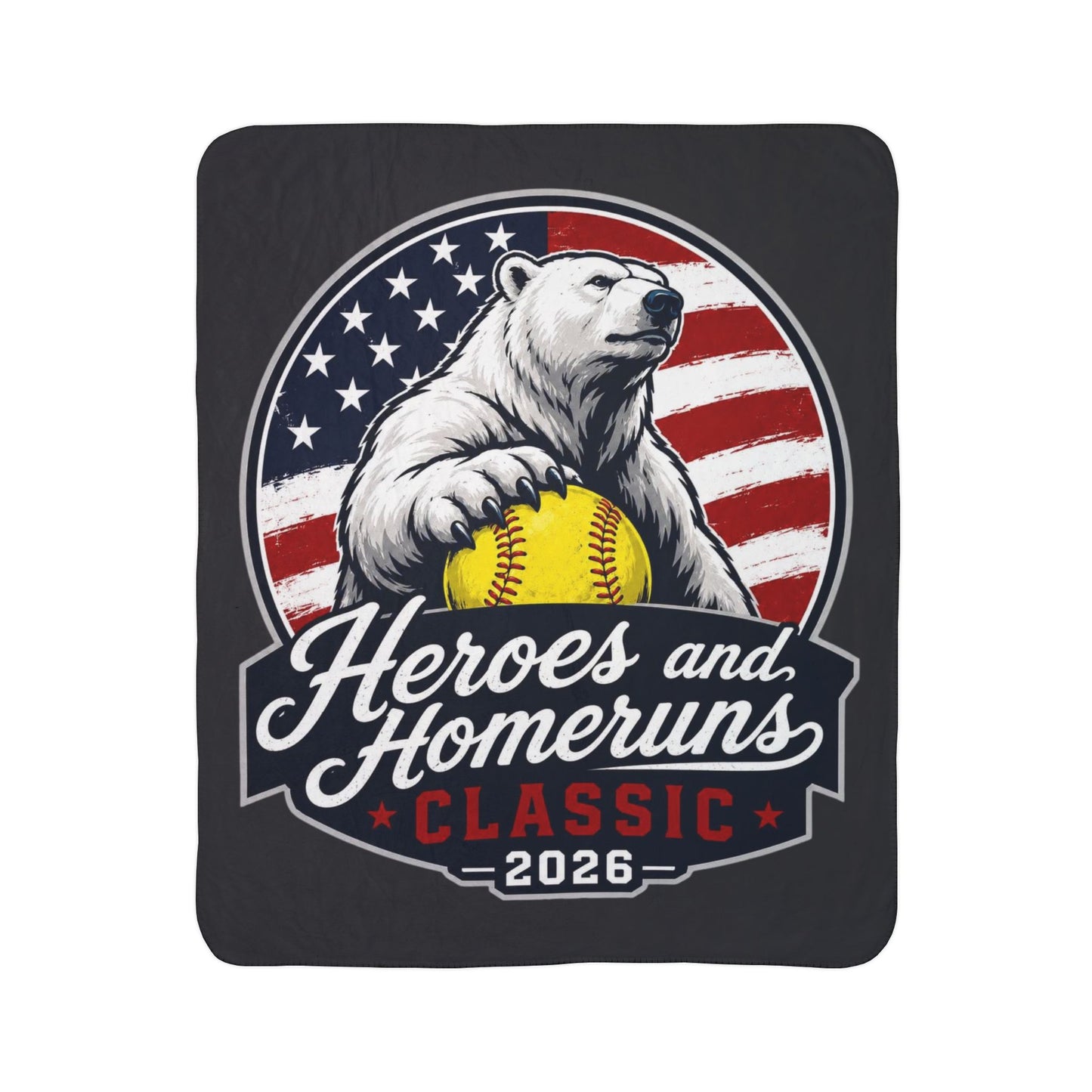 Heroes & Homeruns Classic Sherpa Blanket - Grey